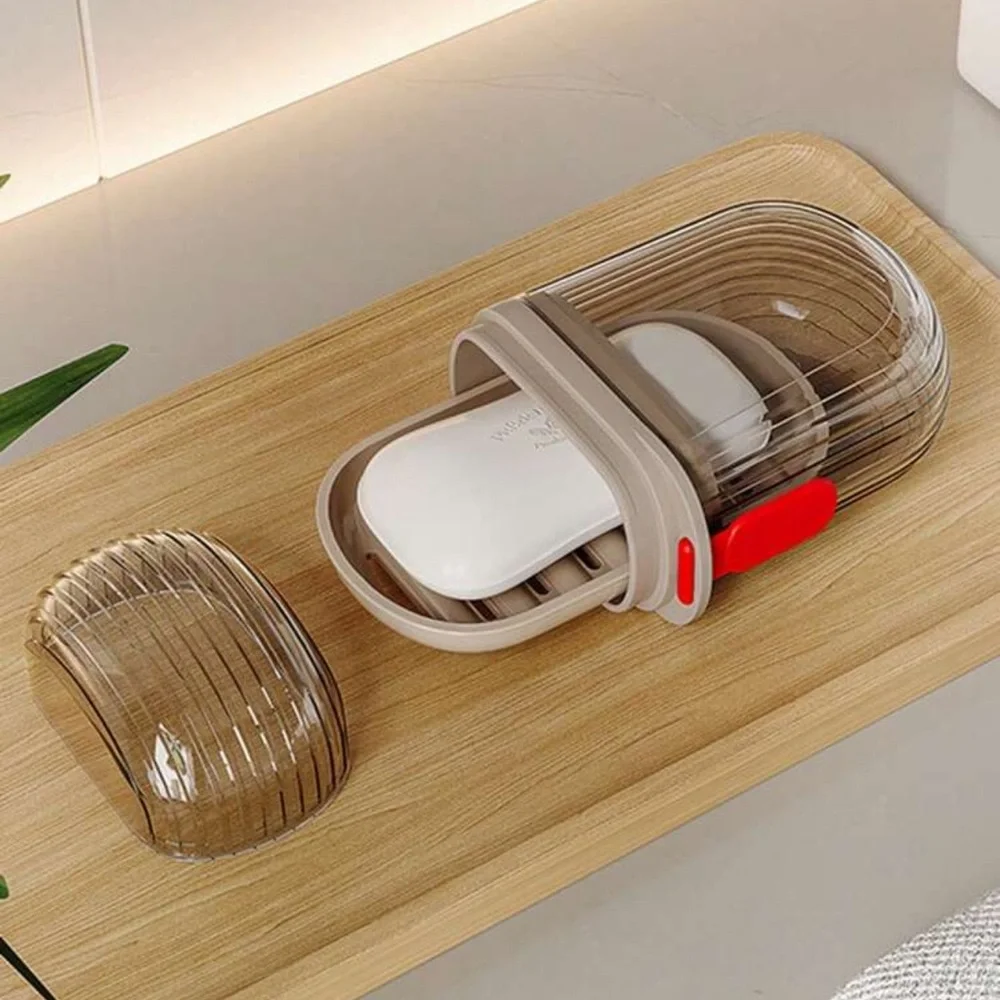 9pc Light Luxury Travel Soap Box, Creative With Lid Sealed Drain, Portable Small